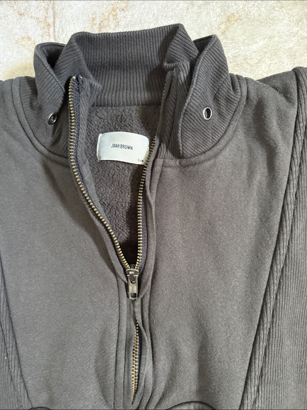 Joah Brown Black Half-Zip Pullover Sweater - Picture 2 of 2